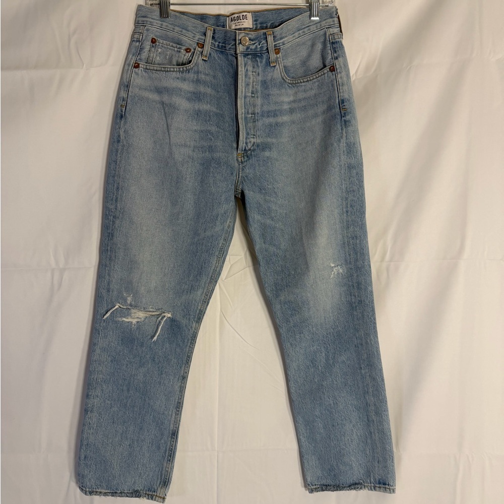 Agolde Riley High Rise Straight Crop in Shatter, size 29. - Picture 2 of 7